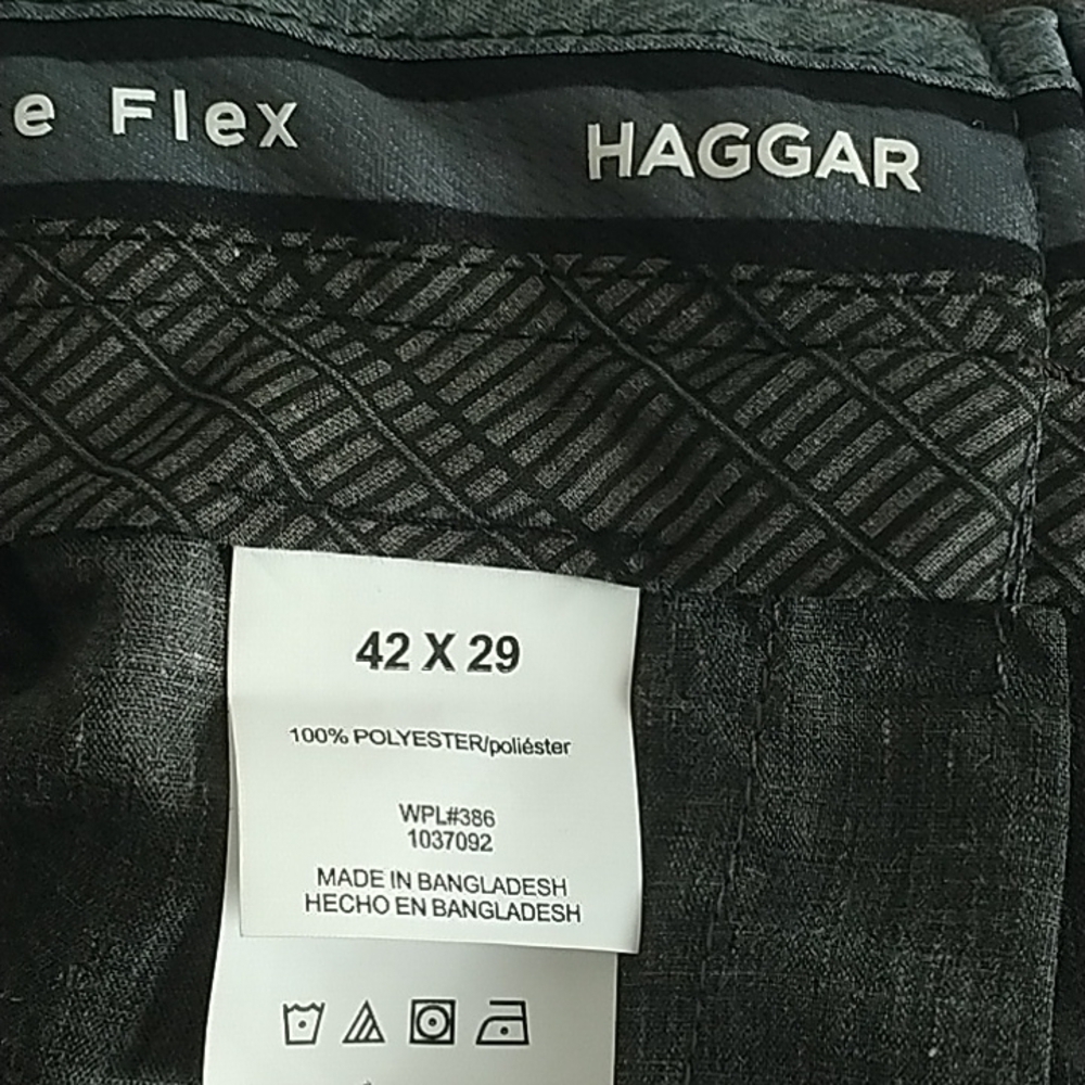 Haggar Hidden Comfort Cool Right Classic Fit Pants Brown 42W x 29 L - Picture 7 of 11